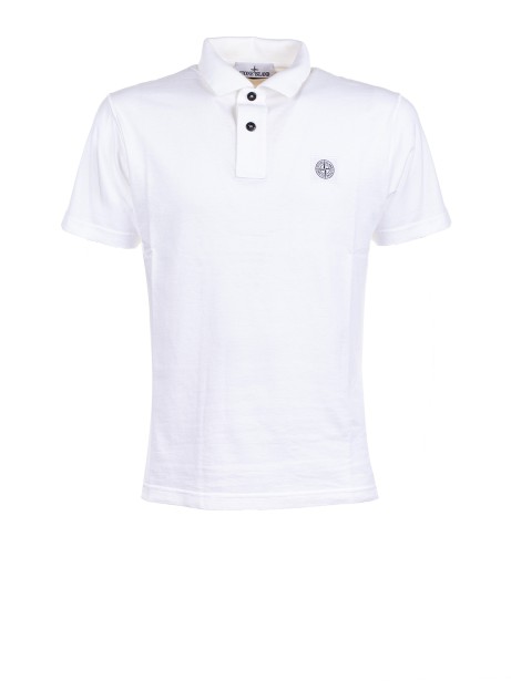White polo t-shirt with logo