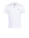 T-shirt a polo bianca con logo