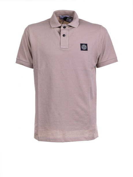 Beige polo shirt with logo
