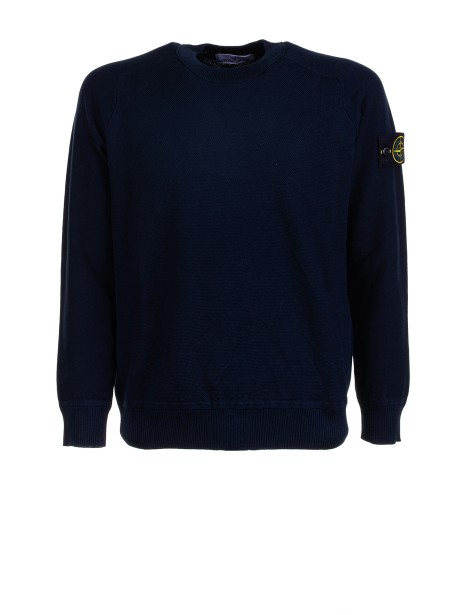 Felpa girocollo blu navy con patch logo