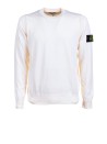 White Crewneck Sweatshirt with Logo Patch