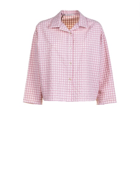 White and pink checked shirt