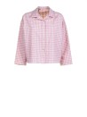 Camicia a quadri bianco rosa