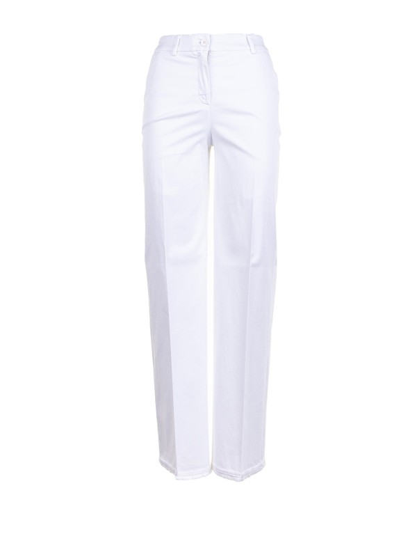 Women's high-waisted trousers in optical white Women's high-waisted trousers in optical white