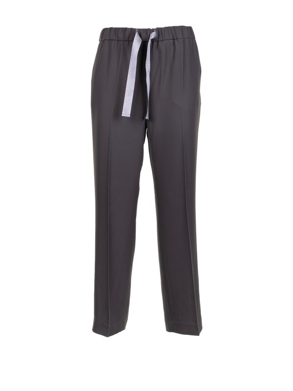 Pantalone donna oliva con maxi coulisse Pantalone donna oliva con maxi coulisse