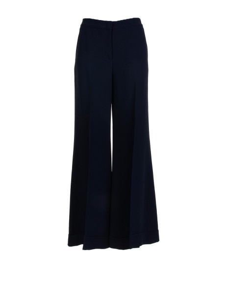Women's navy blue flared trousers