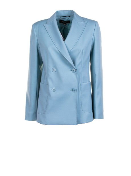 Double-breasted Blazer in Stretch Wool Canvas