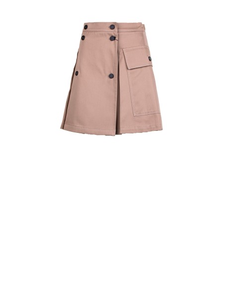 Cotton Gabardine Short Skirt