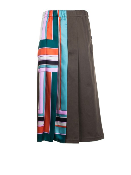 Printed Twill and Gabardine Skirt