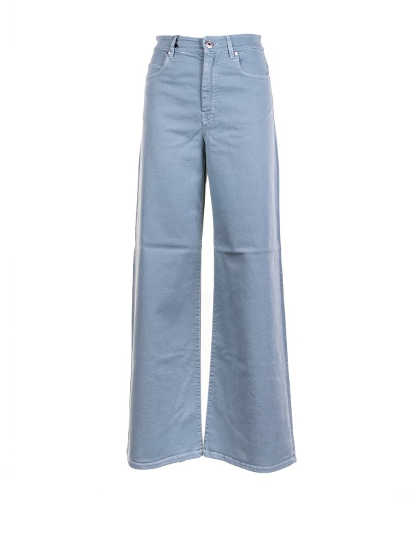 Wide leg trousers in cotton drill