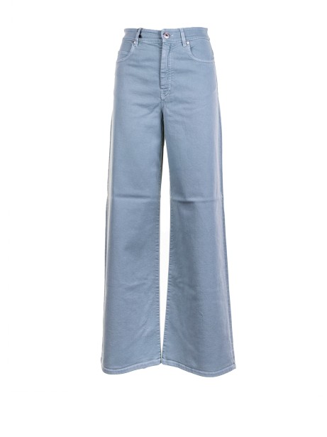 Wide leg trousers in cotton drill