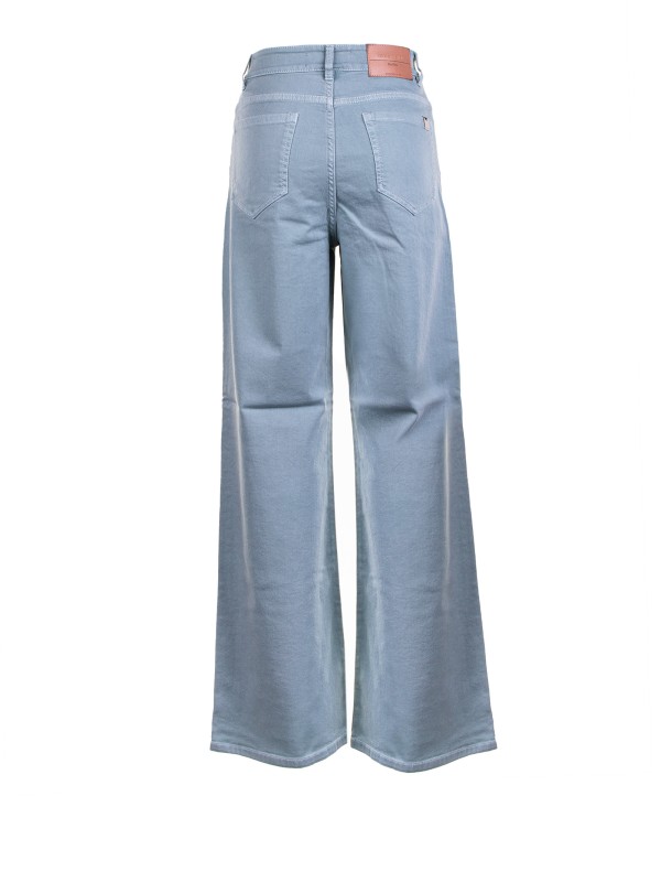 Wide leg trousers in cotton drill