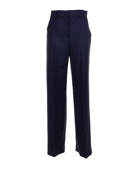 Palazzo trousers in wool canvas