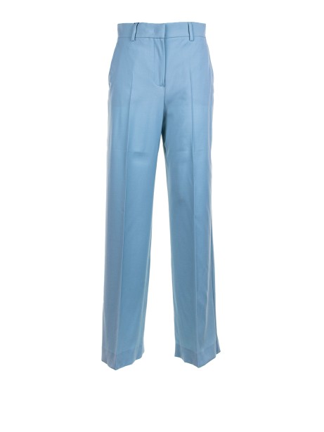Palazzo trousers in wool canvas