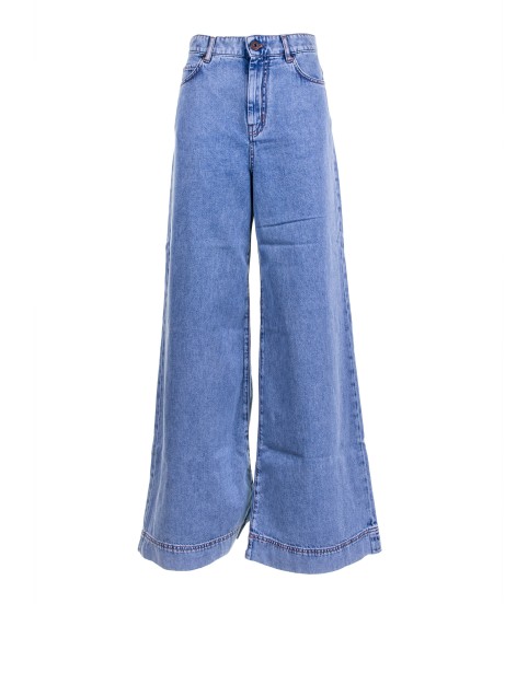 Wide leg jeans in denim