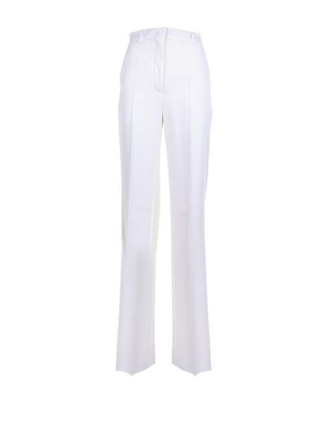 Pantalone dritto in satin di lana