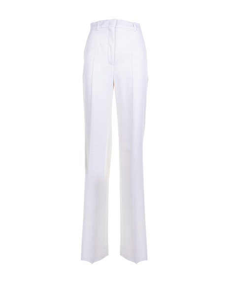 Straight trousers in wool satin