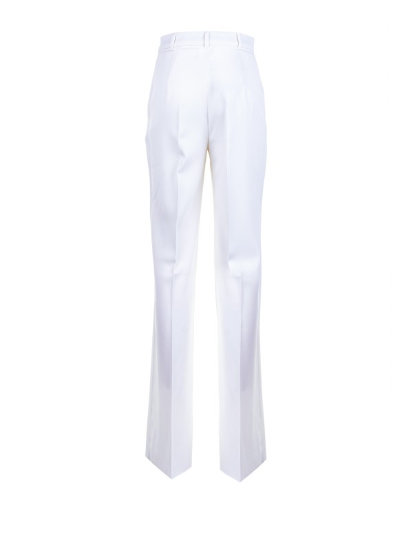 Pantalone dritto in satin di lana