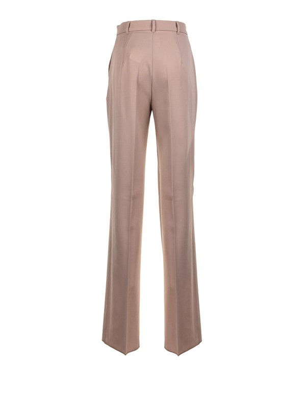 Pantalone dritto in satin di lana