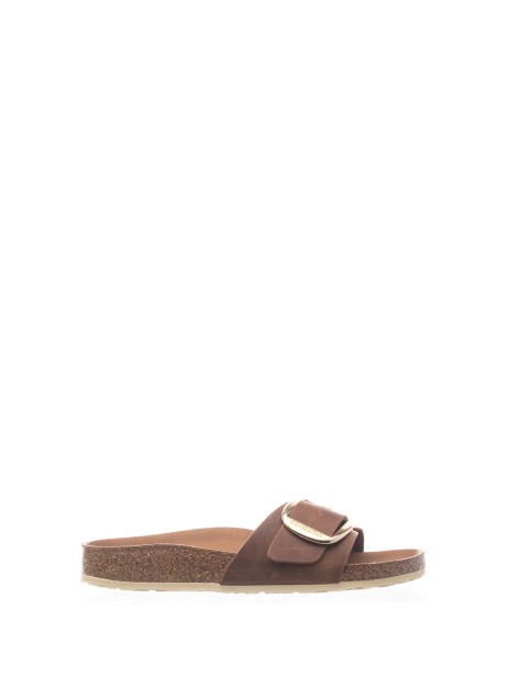 Madrid Big Buckle Slipper in Oiled Leather
