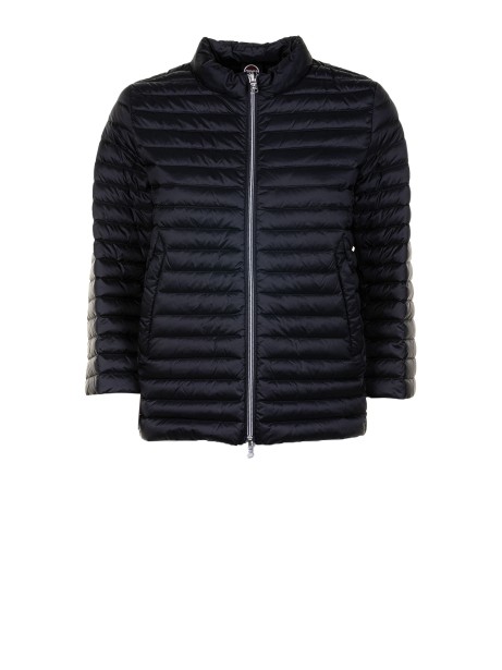 Black Quilted Cape Jacket with Zip