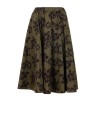 Military green skirt with flower pattern