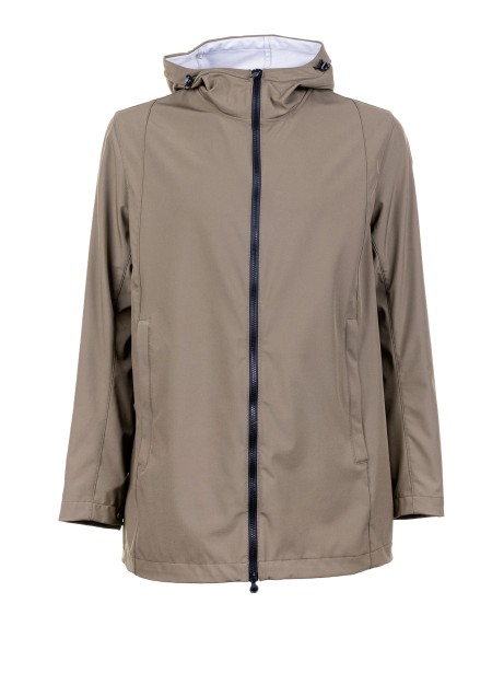 Men's Military Green Trench Coat with Zip and Hood