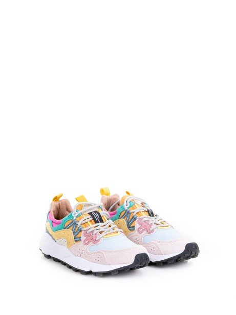 Yamano multicolor nylon and suede sneaker for women 2