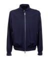 Navy Blue Zip Up Collar Jacket