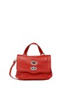 Baby Postina Bag in hammered leather red with shoulder strap