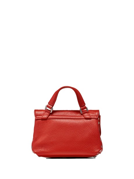 Borsa Postina Baby in pelle martellata rosso con tracolla
