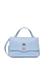 Postina S light blue hammered leather bag