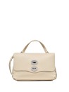 Borsa Postina S white beige hammered leather