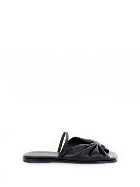 Vic Matie Black Leather Sandals