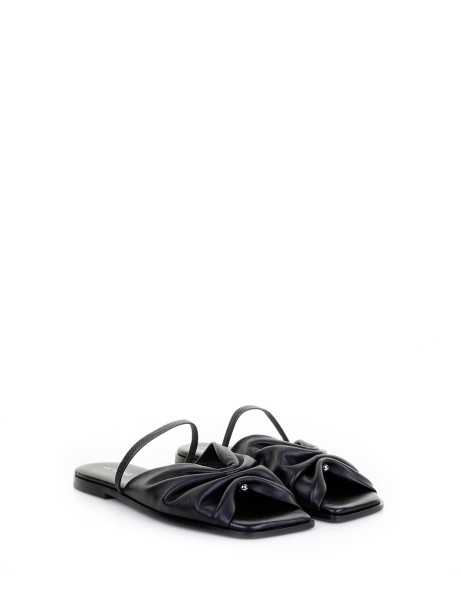 Vic Matie Black Leather Sandals