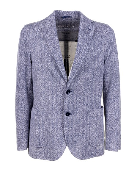 Men's Blue Single Breasted Jacket