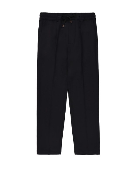 Men's black trousers in stretch virgin wool