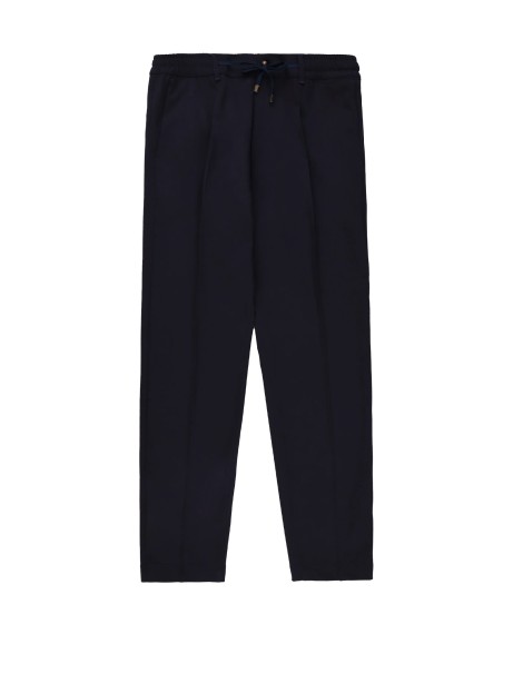 Men's blue trousers in stretch virgin wool