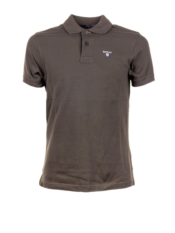 Polo uomo oliva con logo