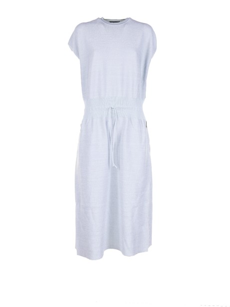 Short-sleeved dress with drawstring waist
