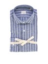 Blue Shirt in Linen and Cotton