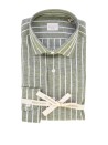 Camicia verde in lino e cotone