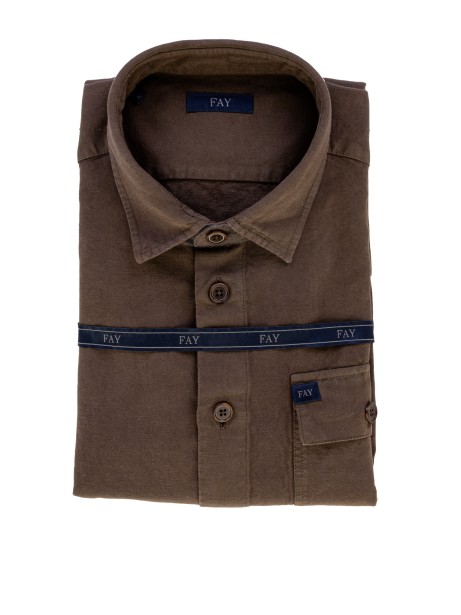 Men's Brown Cotton Shirt