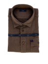 Men's Brown Cotton Shirt
