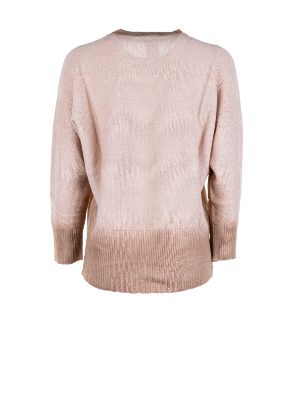 Maglia girocollo sfumato sabbia