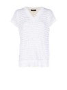 White Perforated V-Neck Sweater