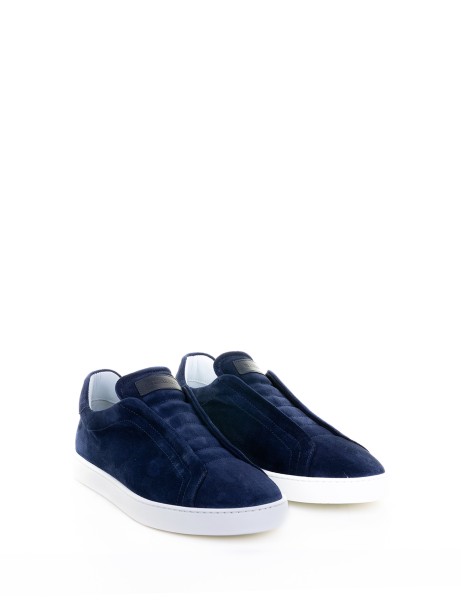Sneaker slip on blu navy in suede