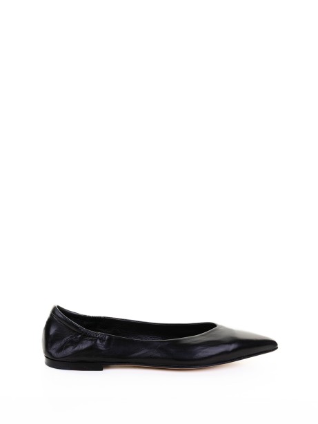 Black Leather Ballerina