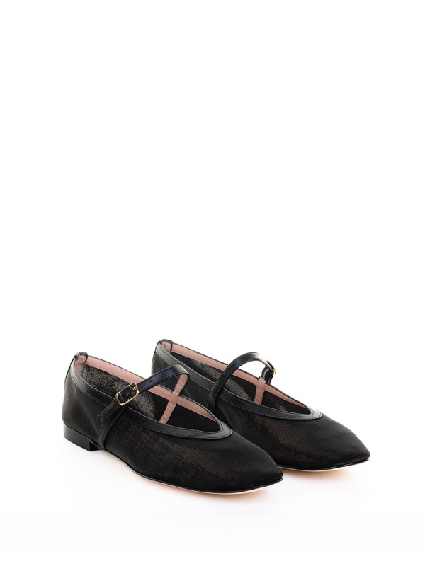Ballerina nera con cinturino