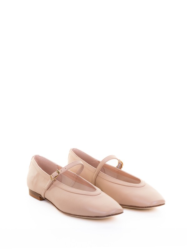 Ballerina crema con cinturino